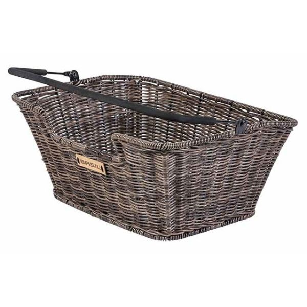 Basil Capri Rattan Look - fietsmand -  achterop - bruin