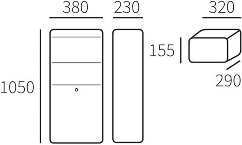 Allux pakketzuil 600 antraciet - 40060065