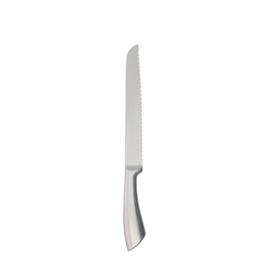 Alpina broodmes 33,5 cm - rvs kartelmes met ergonomisch handvat - gekarteld mes voor brood, gebak en meer - vaatwasser bestendig - zilver