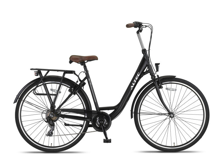 Altec metro 28 inch 49 cm dames 7v v-brakes matzwart