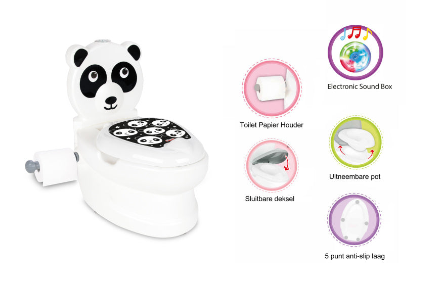 Panda educatief plaspotje wit zwart