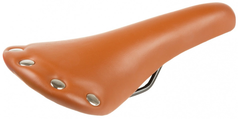 Klinknagel racezadel unisex imitatie leer bruin