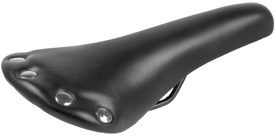 Klinknagel racezadel unisex imitatie leer zwart