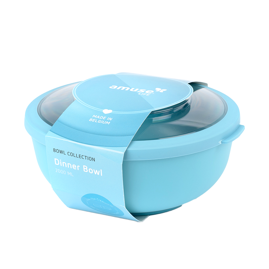 Amuse life dinner bowl met deksel blauw 2000ml