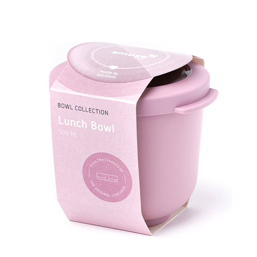 Amuse life lunch bowl met deksel roze 500ml