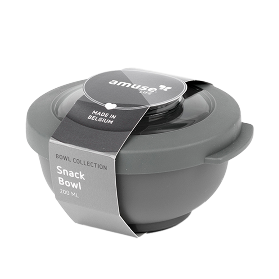 Amuse life snack bowl met deksel grijs 200ml