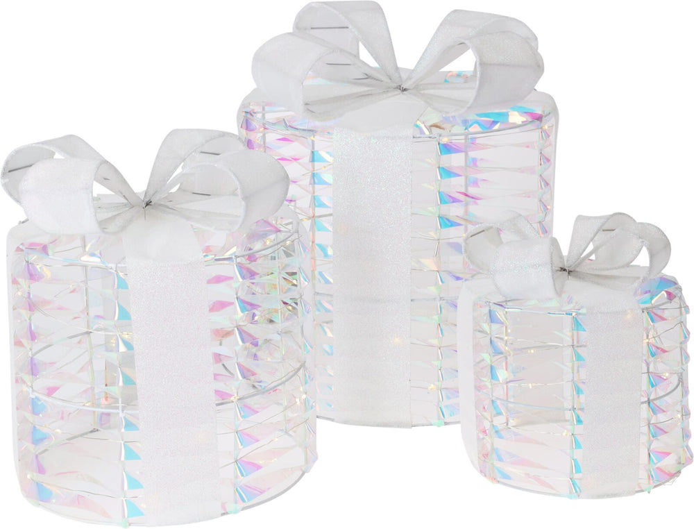 Home styling cadeau 30cm set a 3 stuks irriserend led werkt op batterij ( niet inbegrepen )