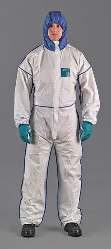 Ansell veiligheidsoverall | maat xl | wit blauw | psa-categorie iii | 1 stuk - wn18b-00195-05 wn18b-00195-05