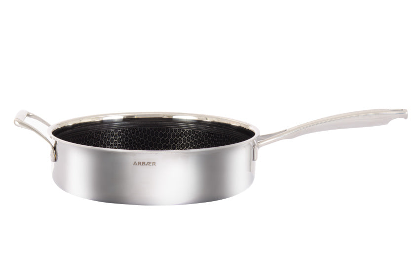 Hapjespan Inductie Ø 28 cm met Honingraat Anti-aanbaklaag met deksel