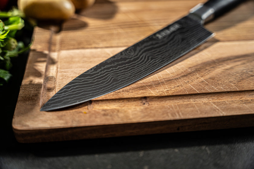 Koksmes 20 cm - Japanse Damascus Print - Pakka Houten Handvat