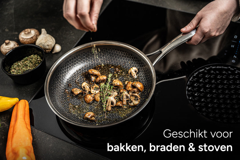 Koekenpan Inductie Ø 28 cm met Honingraat Anti-aanbaklaag