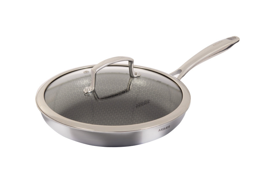 Koekenpan Inductie Ø 28 cm met Honingraat Anti-aanbaklaag met deksel