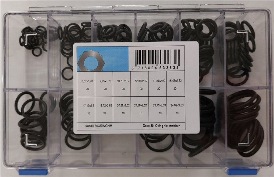 Assortiment o-ringen niet metrisch