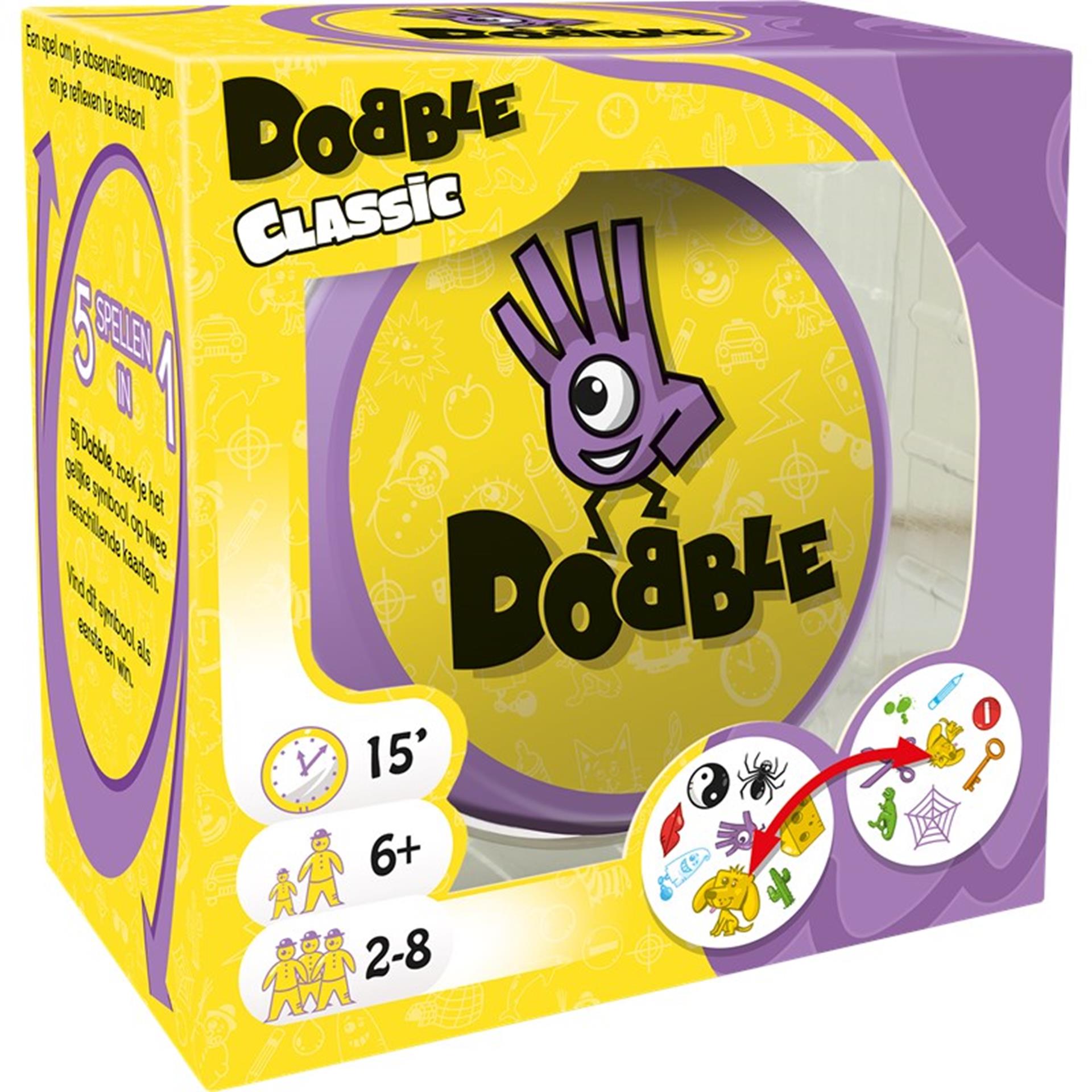 Zygomatic board game studio dobble classic – nederlandstalig kaartspel voor 2 tot 8 spelers - leuk familiespel vanaf 6 jaar - het razendsnelle zoekspel voor het hele gezin