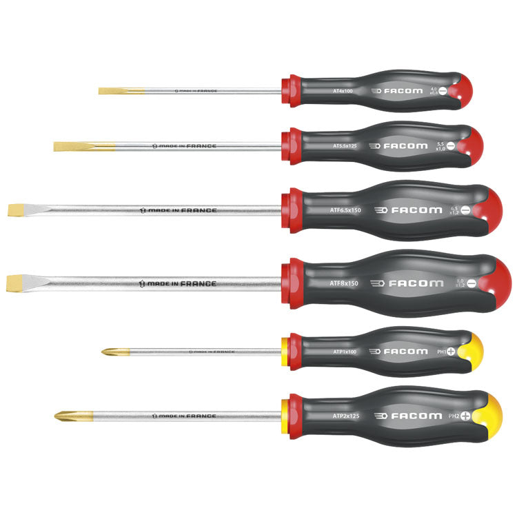 Facom set van 6 schroevendraaiers philips en sleuf - atp.j6pb