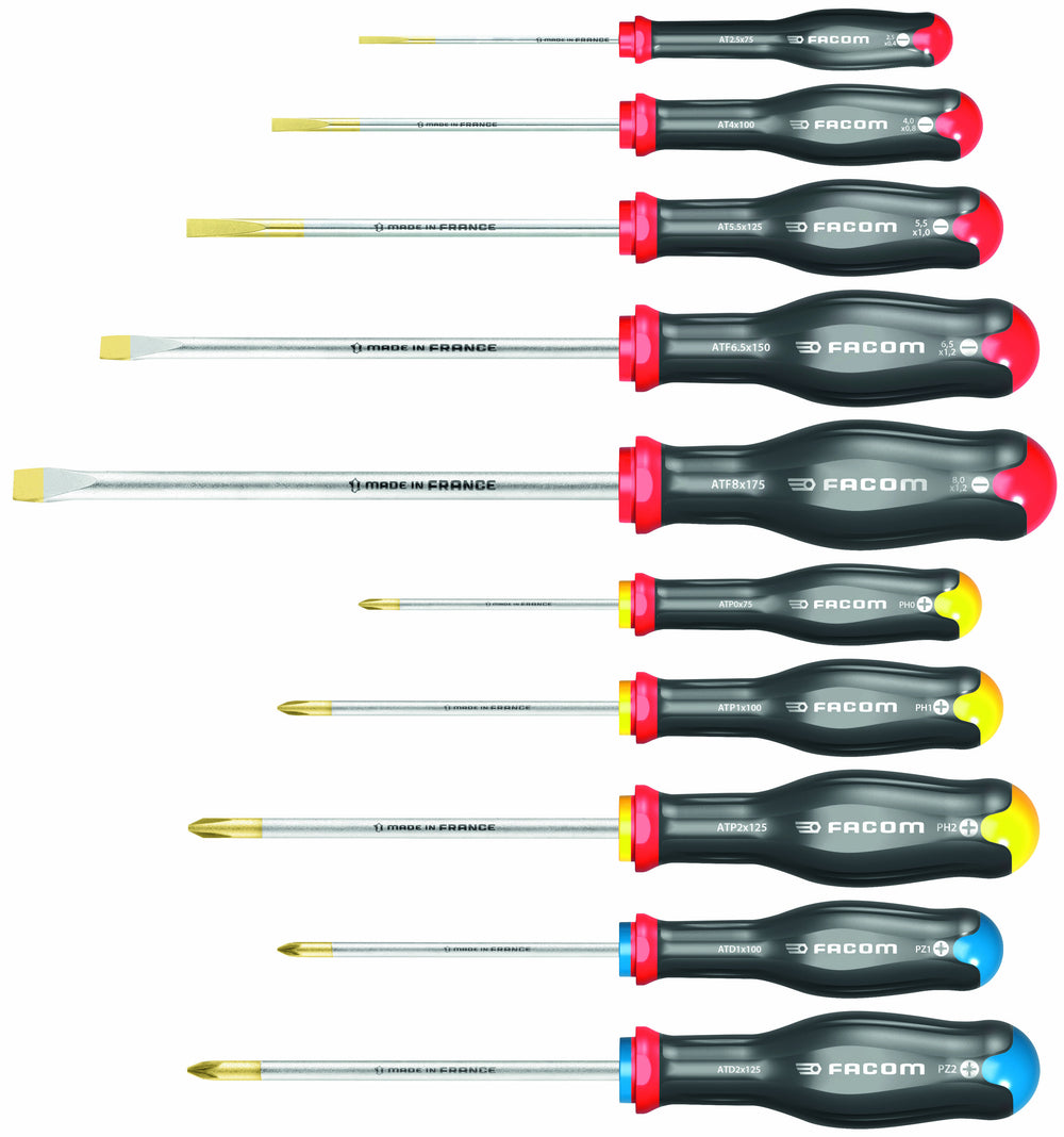 Facom set van 10 schroevendraaiers - atw.j10pb
