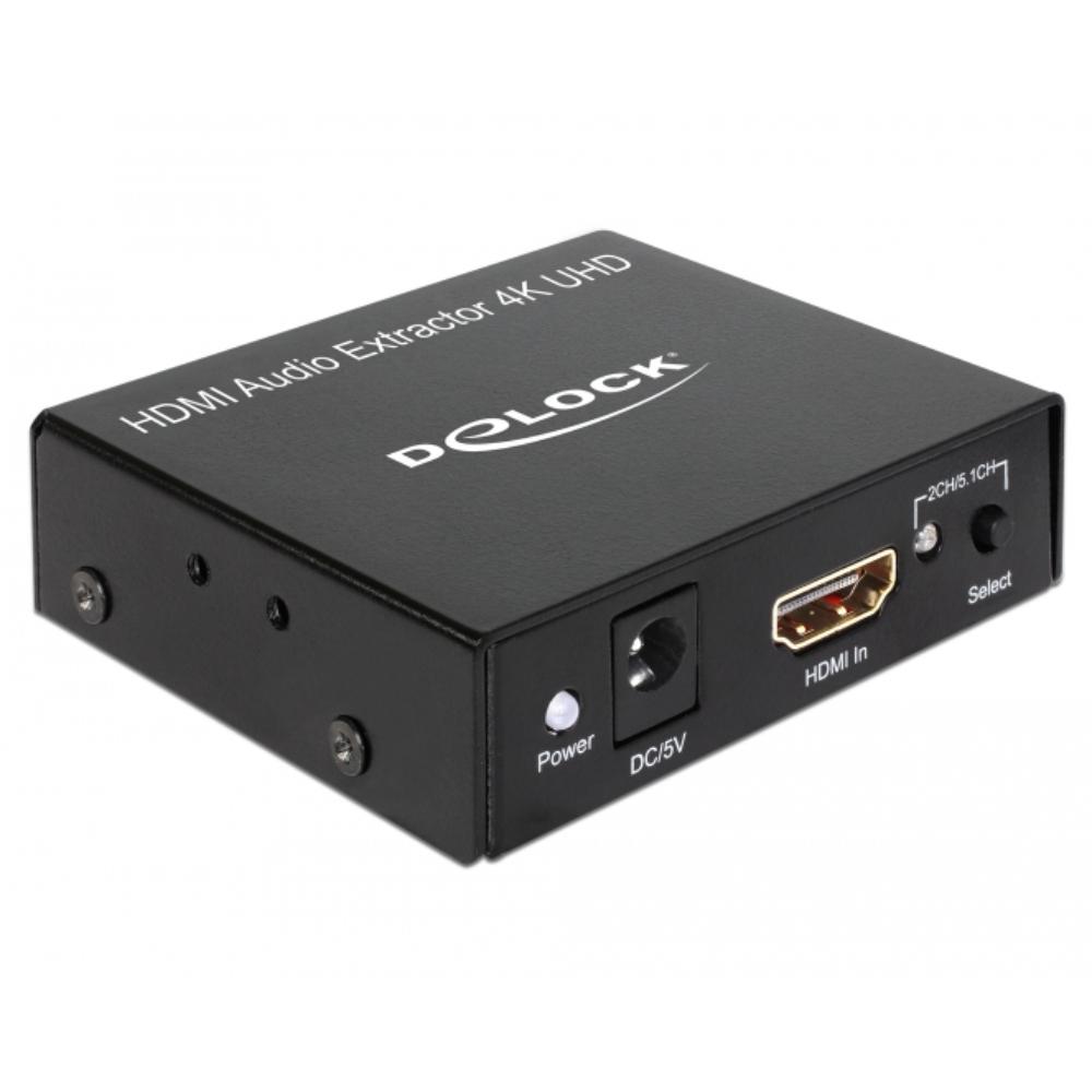 Delock hdmi audio extractor 4k adapter (zwart)