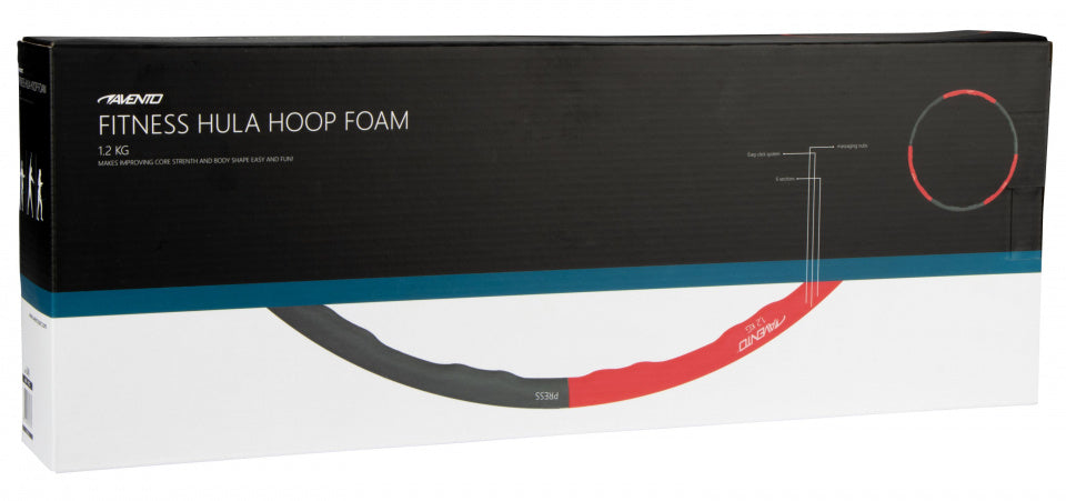 hoelahoop 100 cm foam zwart rood