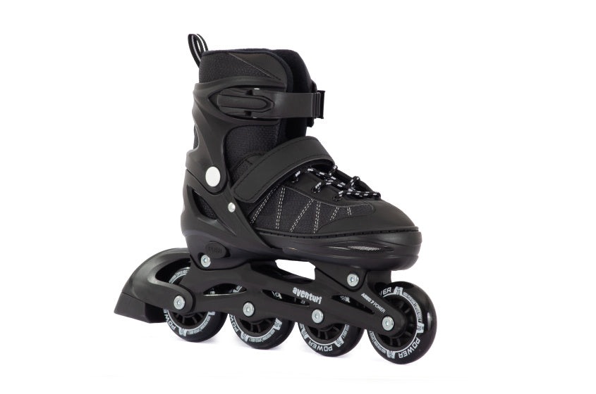 Aventuri verstelbare inline skates semi-softboot zwart maat 34-37 (m)
