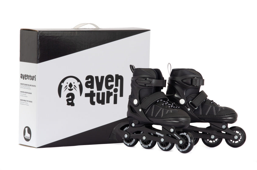 Verstelbare Inline Skates Semi-softboot Zwart maat 38-41 (L)