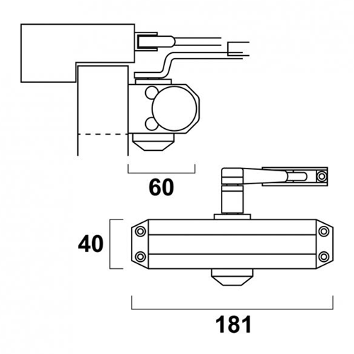 Enzo axa deurdranger (model 7505) grijs: voor deuren tot 60 kg met instelbare sluitsnelheid en eindslag - 750503491