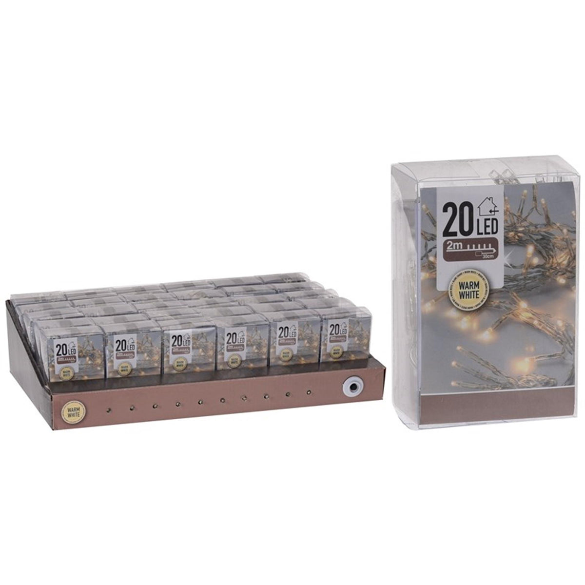 Home styling kerstverlichting 20led op batterij voor binnen warmwit 3xaa (excl. batterijen)