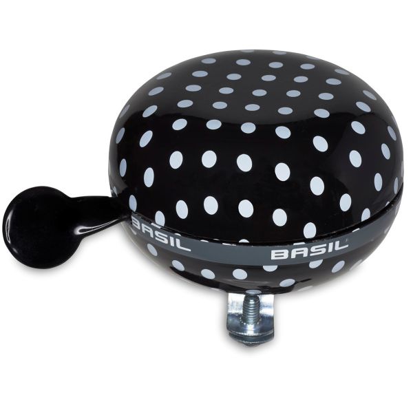 Basil Polkadot - fietsbel - 80 mm - zwart wit