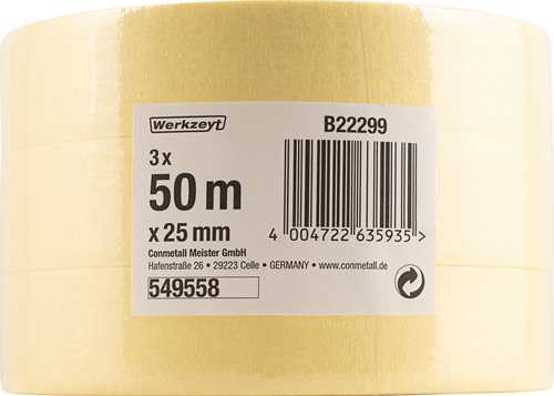 Werkzeyt schilderstape 25mm x 5m 3st - b22299
