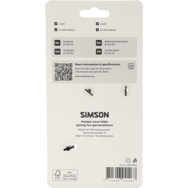Rema tip top nederland b.v. simson aurora koplamp b-line 5s