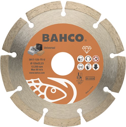 Bahco slijpschijf | diamant | voor betontegels en bouwmaterialen | 125 x 2.5 x 22.23 mm - 3916-125-10s-ue