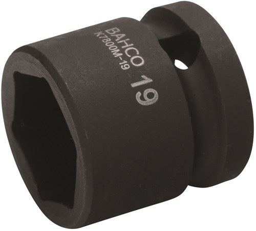 Bahco slagdop 1 2 | kort | zeskant | gefosfateerd | 19 mm - k7800m-19