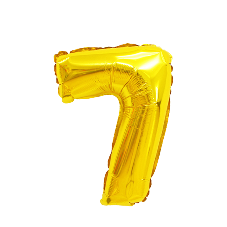 Ballon folie cijfer 7 goud 45cm