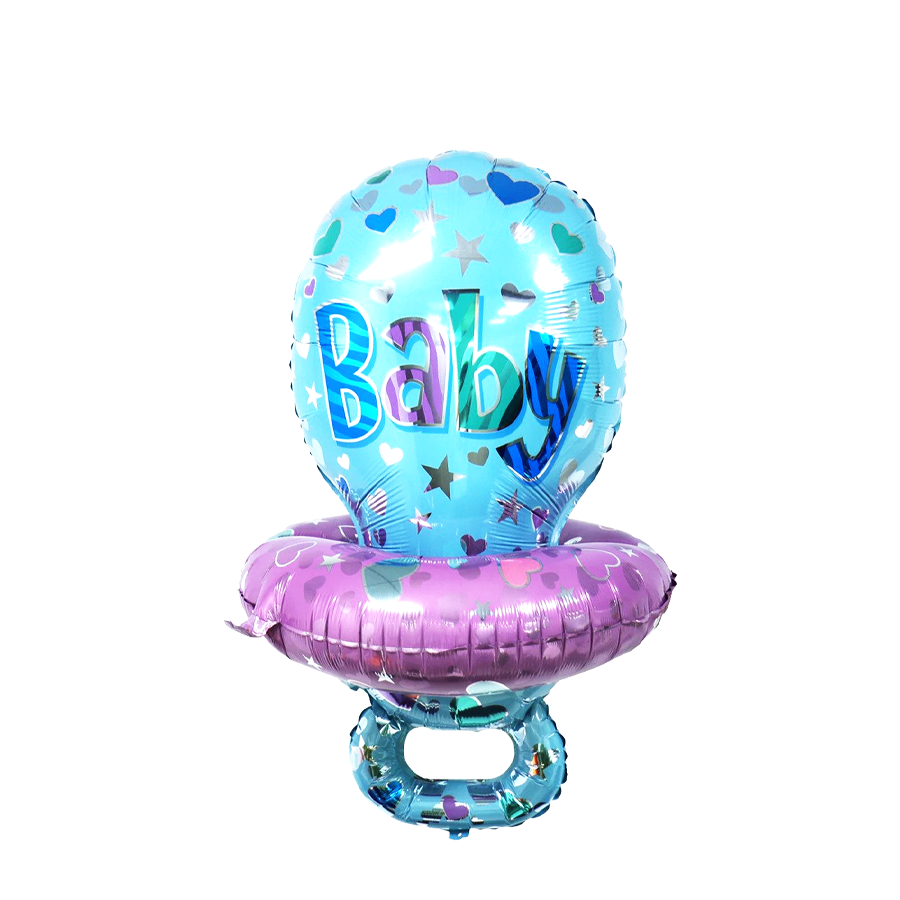 Ballon folie fopspeen blauw 54x60cm