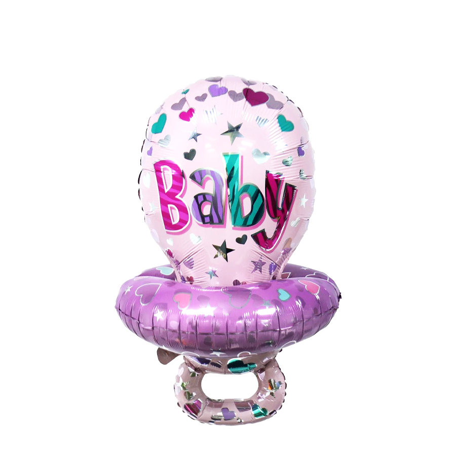 Ballon folie fopspeen roze 54x60cm