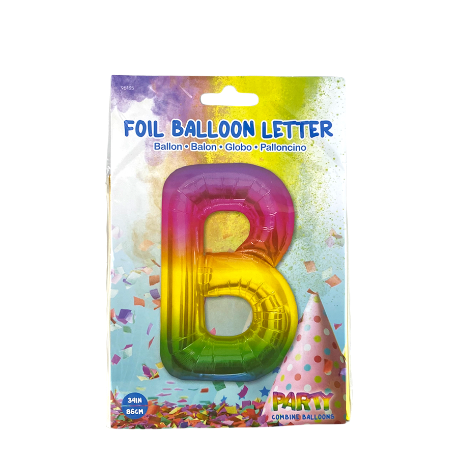 Ballon folie letter b rainbow 86cm