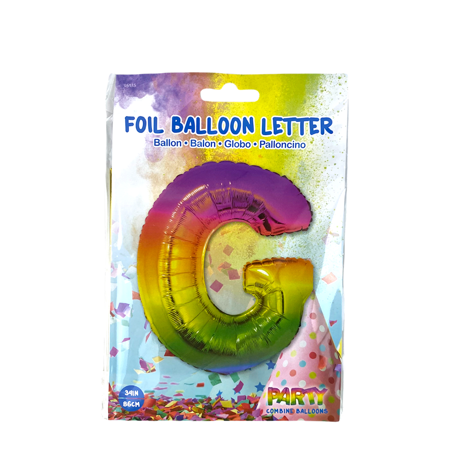 Ballon folie letter g rainbow 86cm