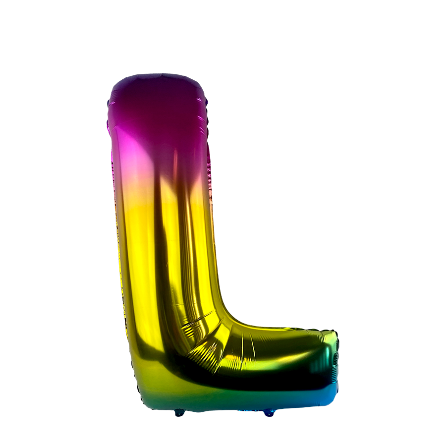 Ballon folie letter l rainbow 86cm