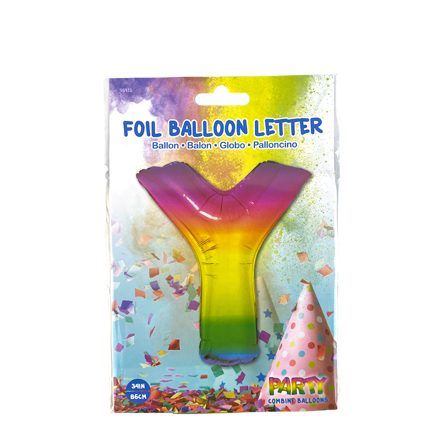 Ballon folie letter y rainbow 86cm