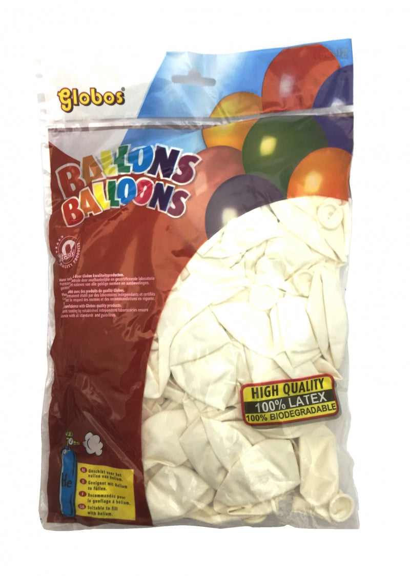 Globos ballonnen wit (nr.12 100 stuks in zak)