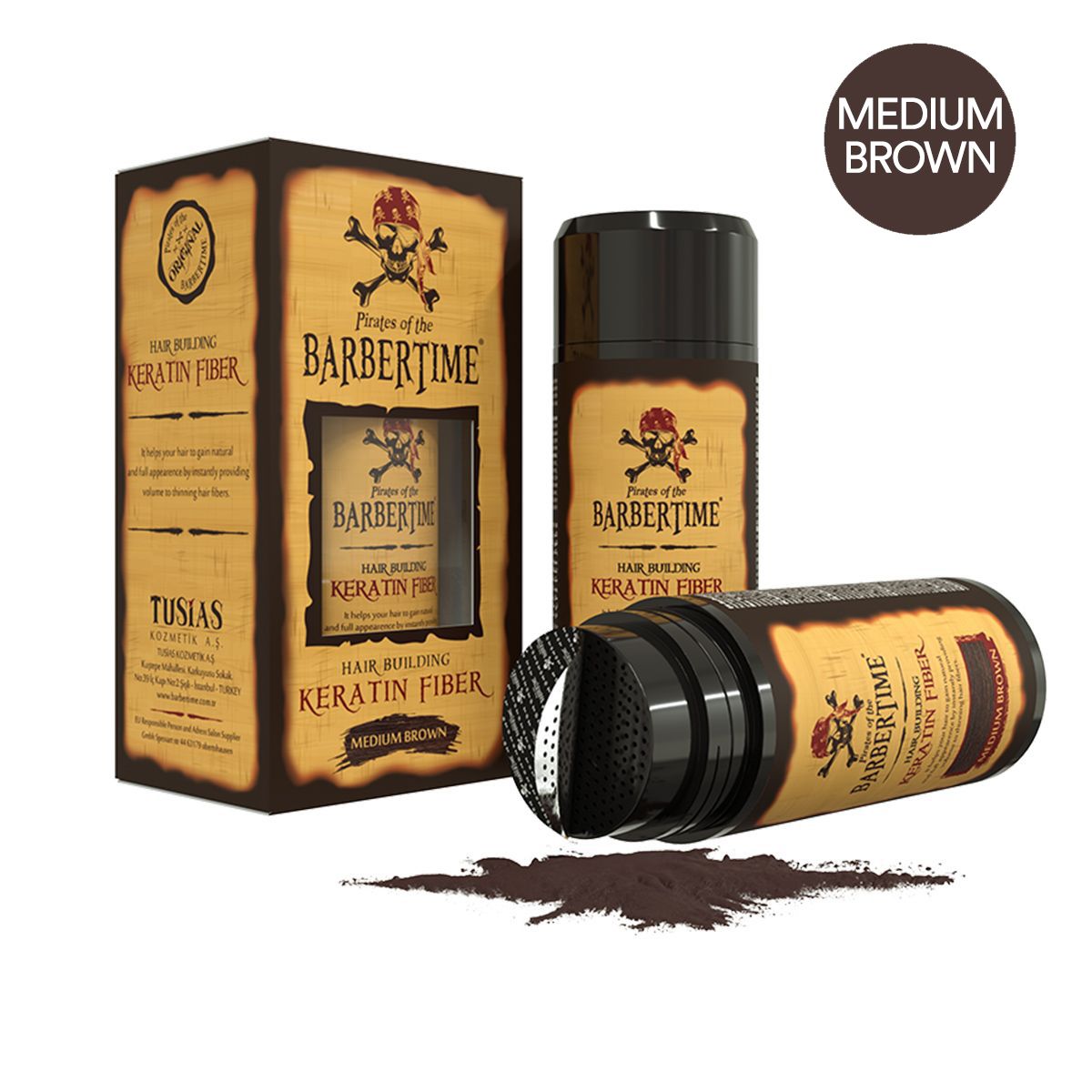 Barbertime haaropbouwende keratinevezels middelbruin 21gr.