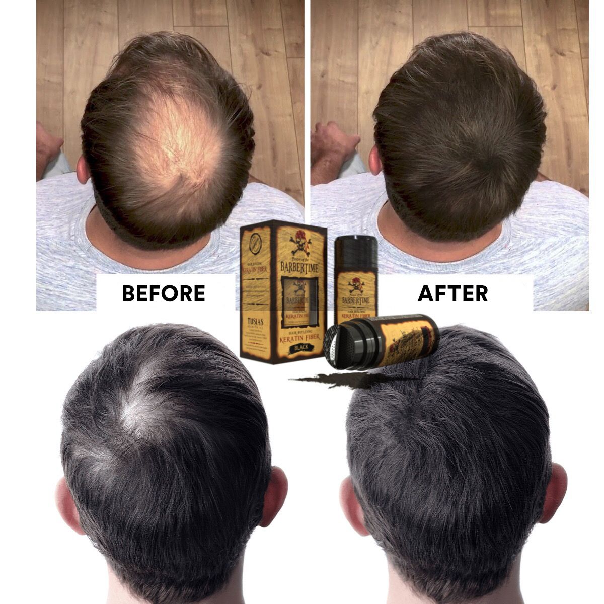 Barbertime haaropbouwende keratinevezel lichtbruin 21gr.