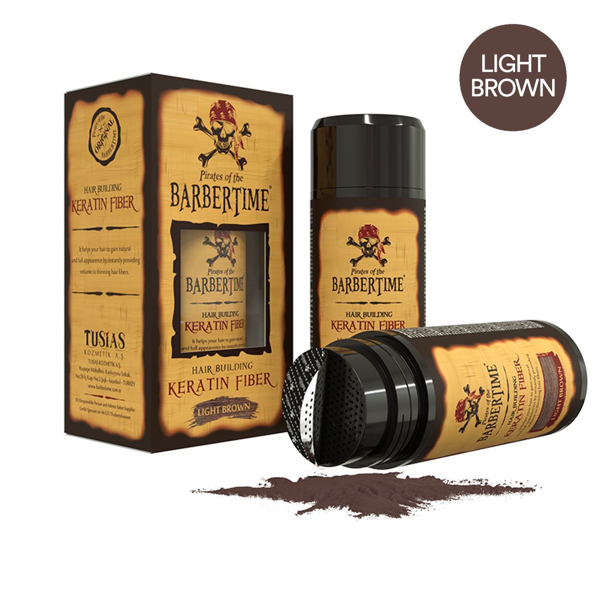 Barbertime haaropbouwende keratinevezel lichtbruin 21gr.