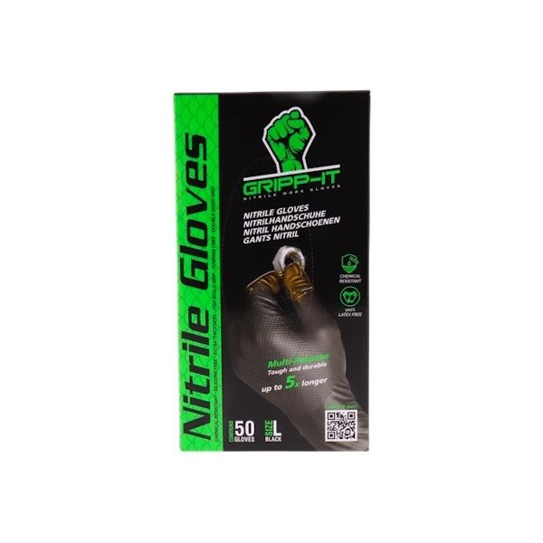 Gants GRIPP-IT Nitrile L - boîte de 50 pièces - noir