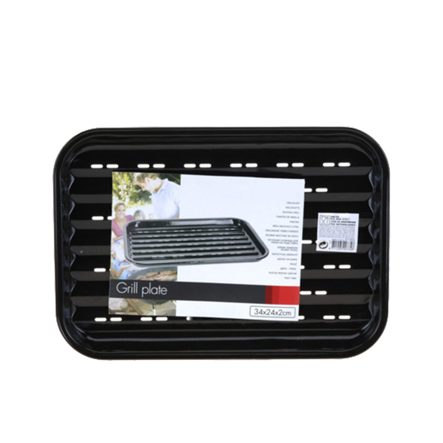Bbq barbecue grillplaat 34x24x2cm