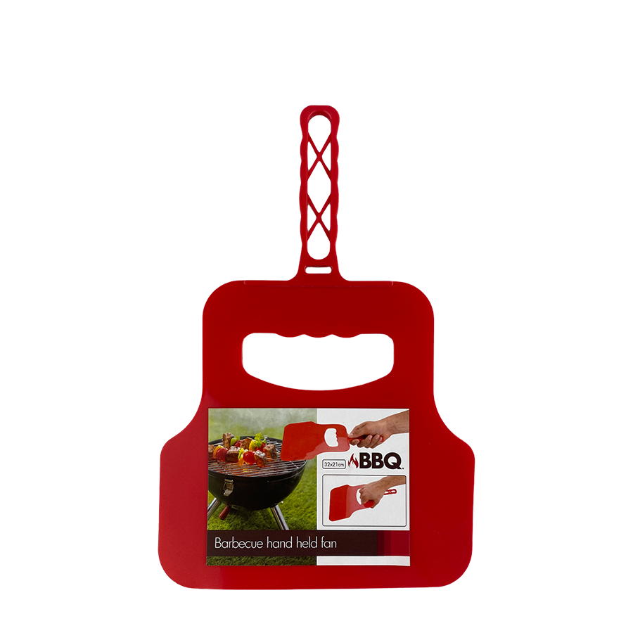 Bbq barbecue waaier rood 32x21cm