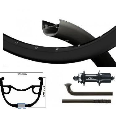 Kgs achterwiel 28 inch (622) mach1-m650 + spaak zw cass midden 8-10 sp