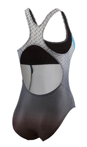 badpak Competition dames polyester grijs blauw mt 46