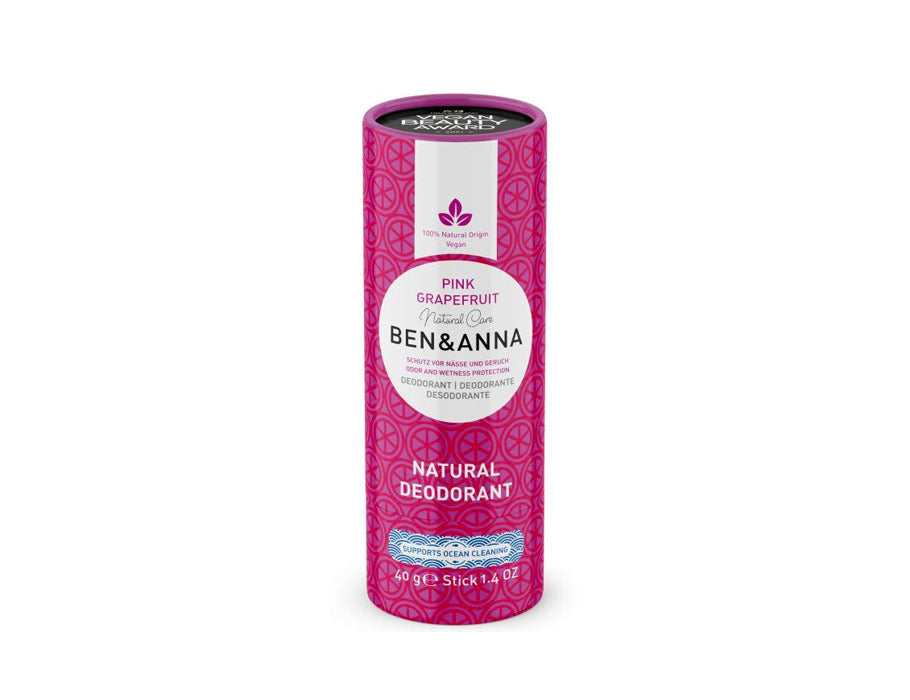Ben anna deodorant in papiertube - roze grapefruit - 40 gram