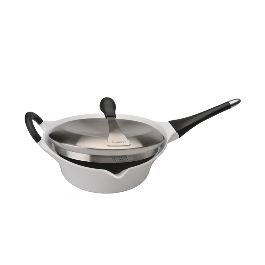 Berghoff auriga sauteerpan met deksel afneembaar handvat wit keramisch ø28cm