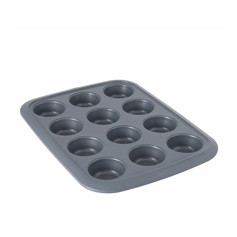 Berghoff gem cupcake vorm met 12 cups grijs 38x28,5x3cm